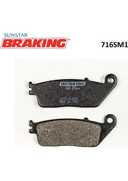 Braking 716SM1 2022-2023 Kawasaki Z 650 Rs Uyumlu Ön Fren Balatası Yarı Metalik Balata