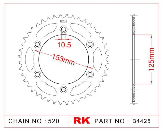 Honda XR 600 R Rk Çelik Arka Dişli B4425-48