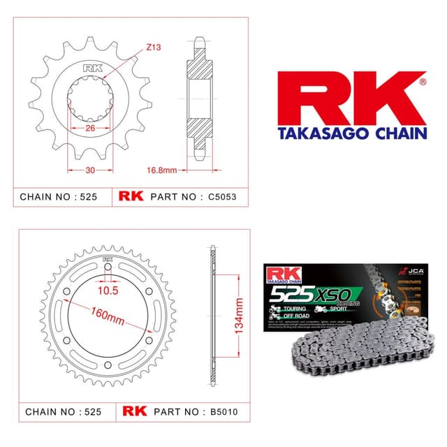 Honda CBR 1000 RR Rk X-ring Zincir Dişli Set 525 XSO 116 L-16/43T