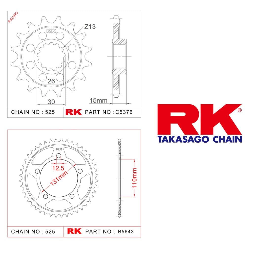 Bmw S 1000 RR Rk Ön Arka Dişli 525 - 17/44  T