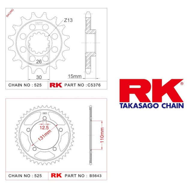 Bmw S 1000 RR Rk Ön Arka Dişli 525 - 17/44  T