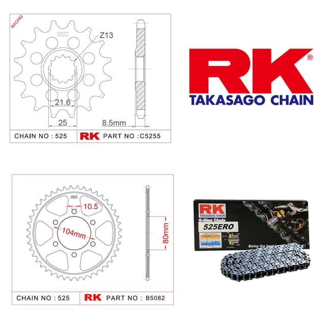 Kawasaki KLZ 1000 VERSYS Rk Zincir Dişli Set 525 ERO O-Ring 15/43T
