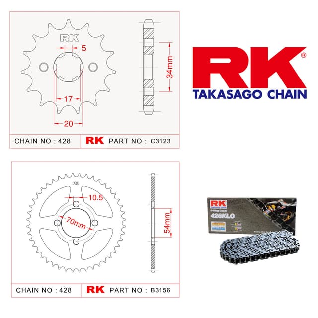 Honda CBR 125 R Rk Zincir Dişli Set 428 KLO O-Ring 15/42T