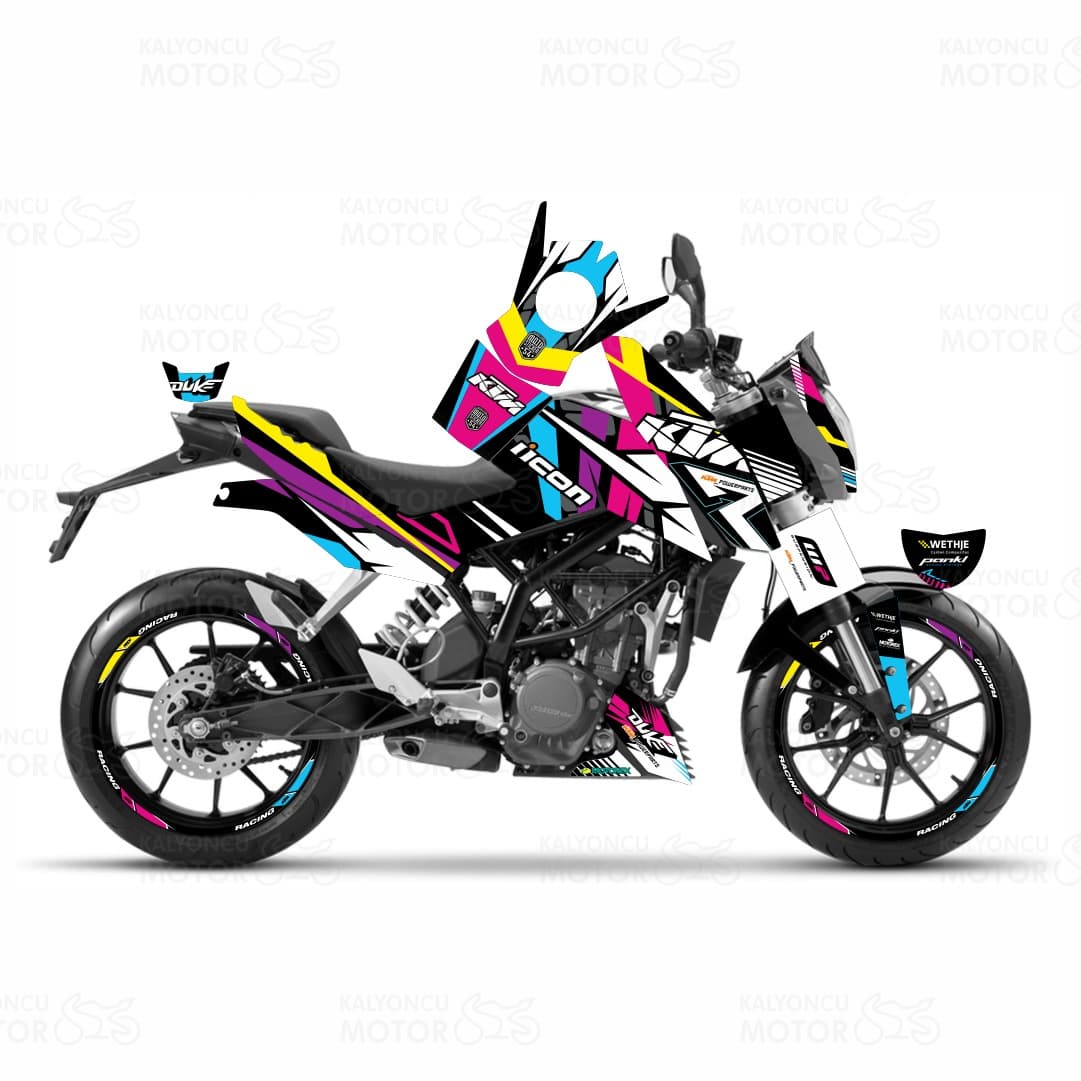 KTM Duke 200 Colors Design Sticker Seti