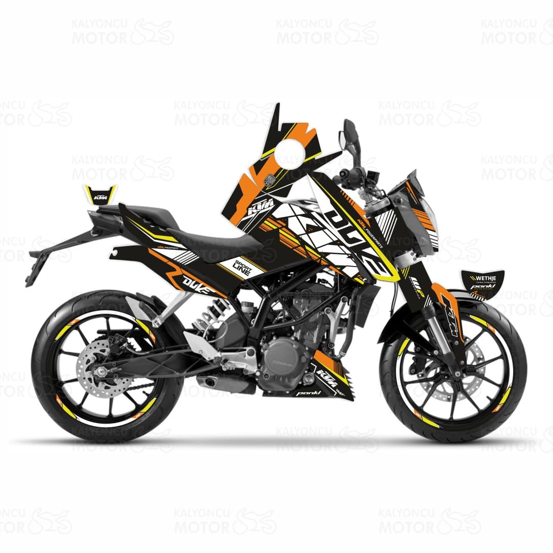KTM Duke 390 Sport Line Sticker Set Yellow