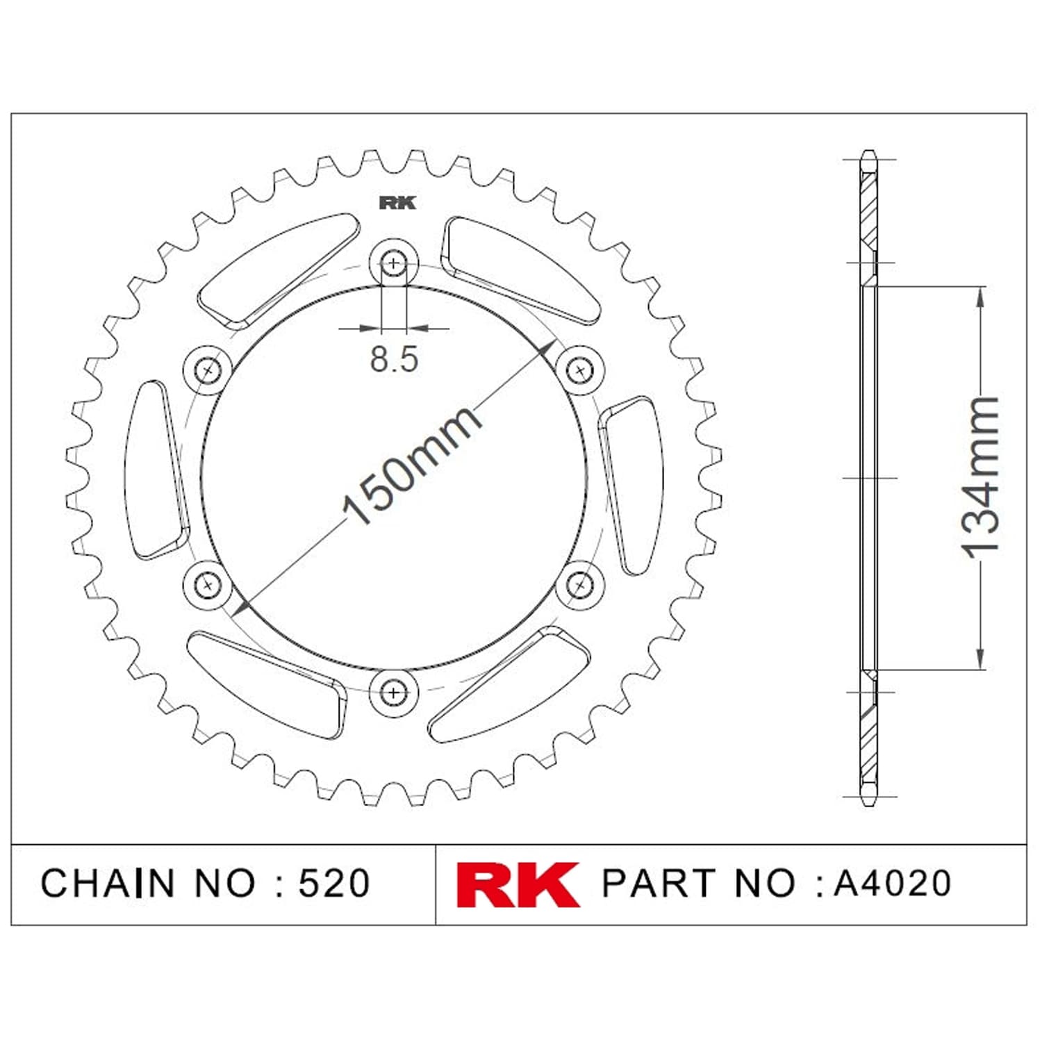 Kawasaki KX 125 RK Aluminyum Arka Dişli A4020-51-1A