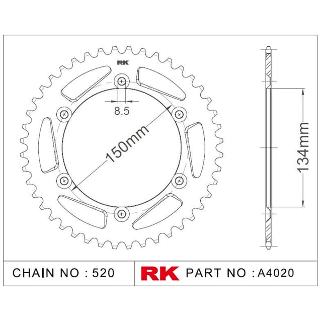Kawasaki KX 125 RK Aluminyum Arka Dişli A4020-51-1A