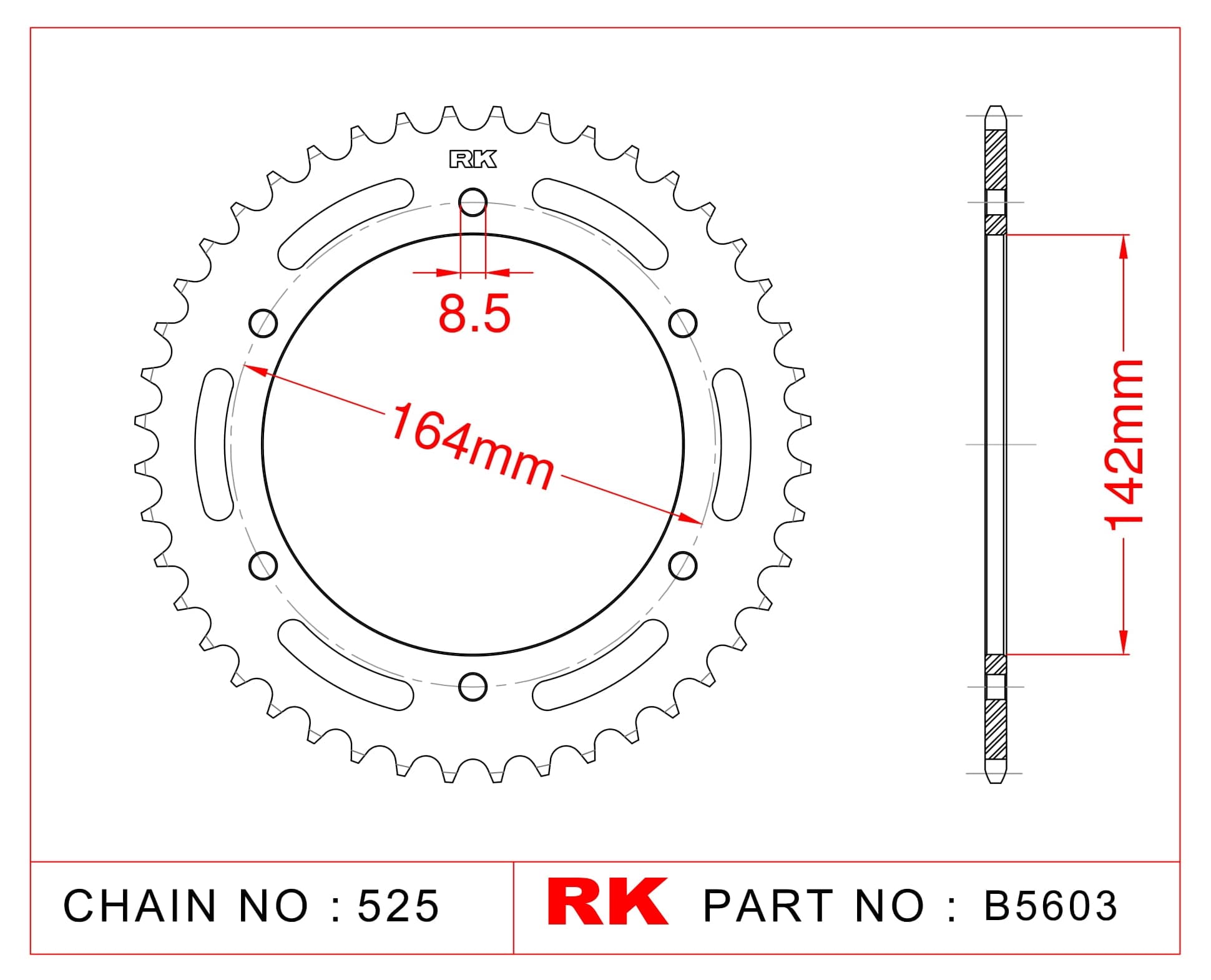 Hyosung COMET 650 RK Çelik Arka Dişli B5603-44