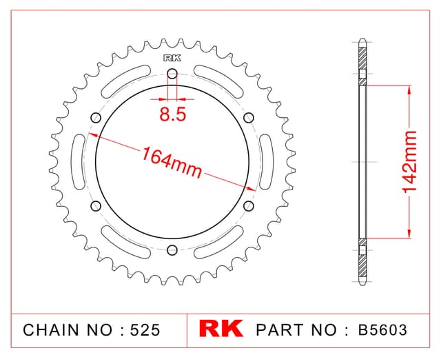 Hyosung COMET 650 RK Çelik Arka Dişli B5603-44
