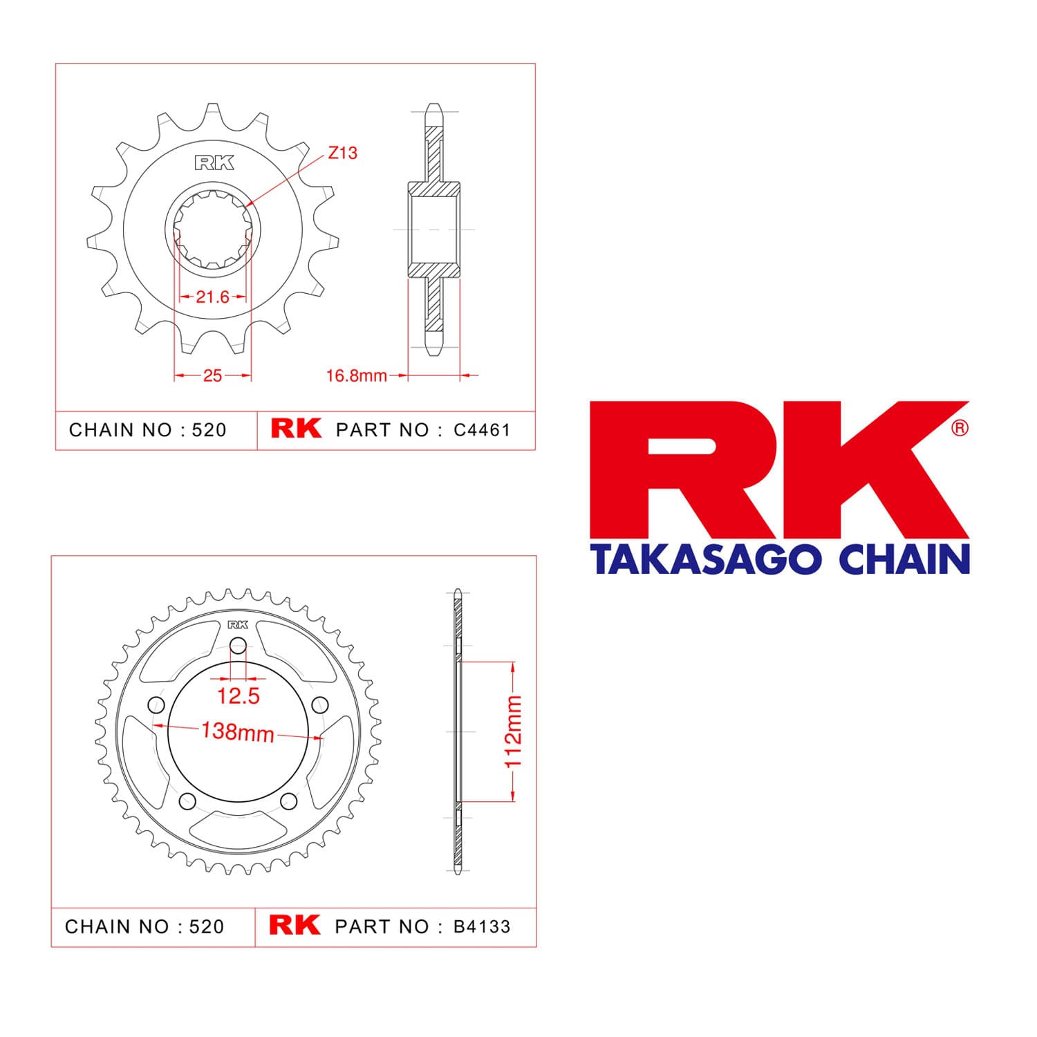 Honda NC 750 D INTEGRA DCT ABS Rk Ön Arka Dişli 520-17/39 T