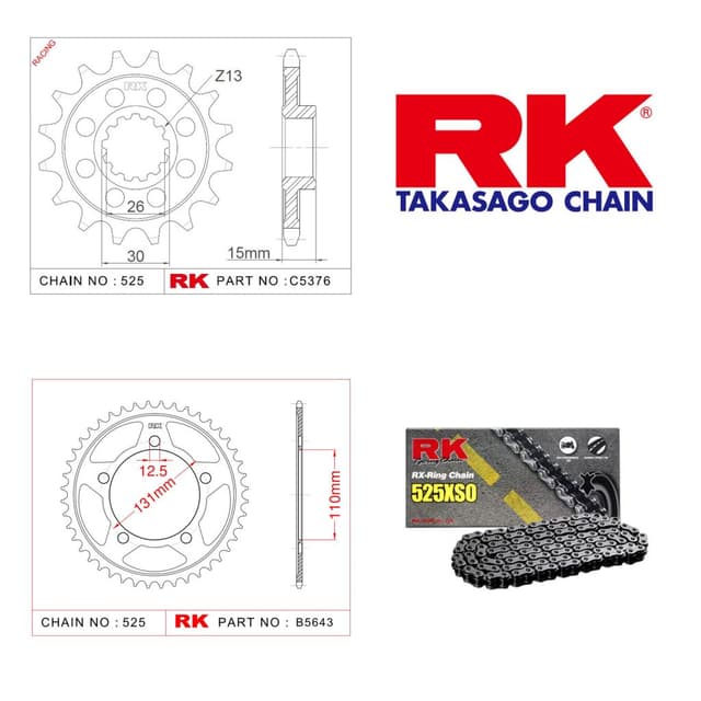 Bmw S 1000 XR Rk X-ring Zincir Dişli Set 525 XSO-17/45T