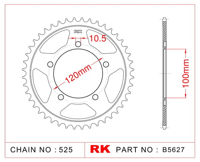 Aprilia RSV 1000 MILLE RK Çelik Arka Dişli B5627-42