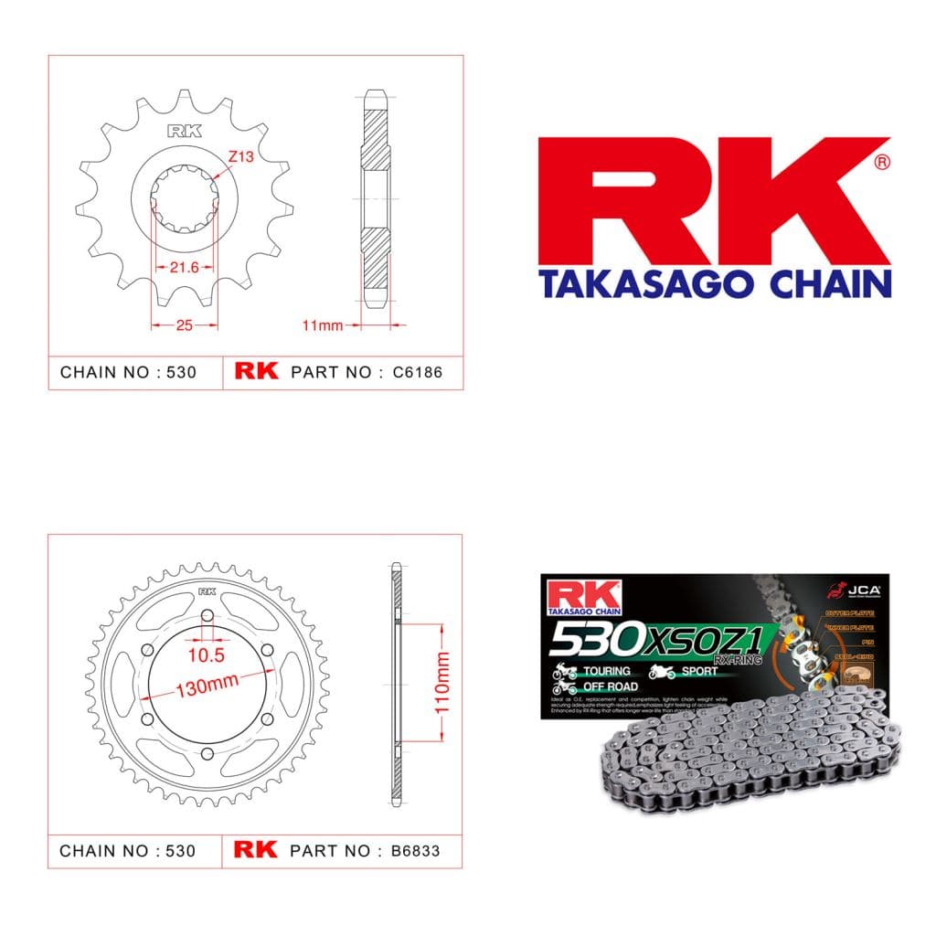 Yamaha FZ 6 N Rk X-ring Zincir Dişli Set 530 XSO-16/46T
