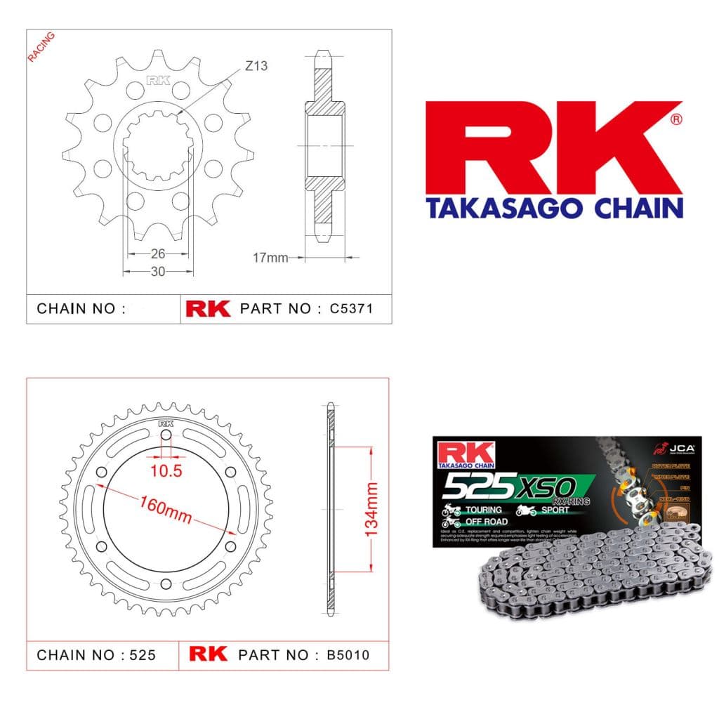 Honda CBR 600 RR Rk X-ring Zincir Dişli Set 525 XSO-16/41T