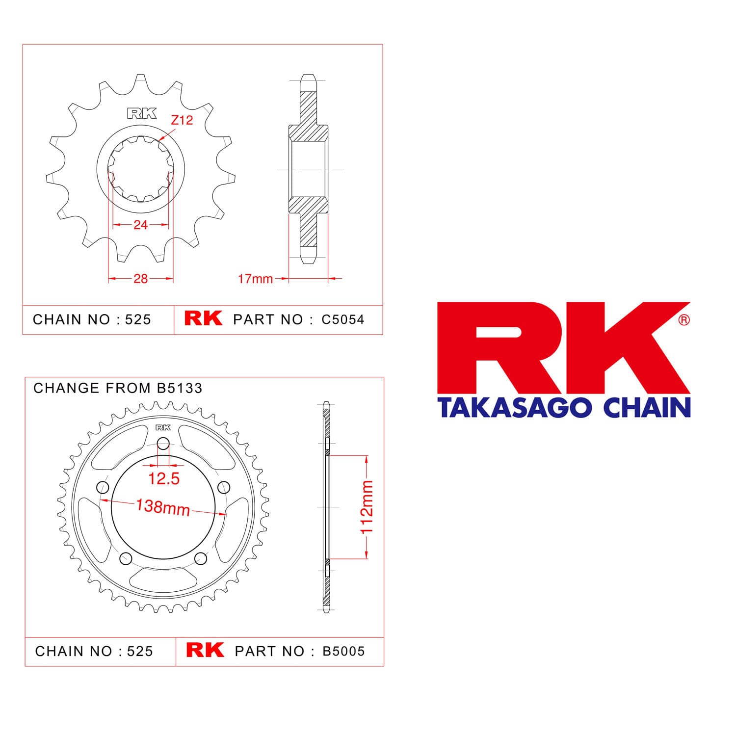 Honda CBF 600 N Rk Ön Arka Dişli 525 - 15/43 T - görsel 3