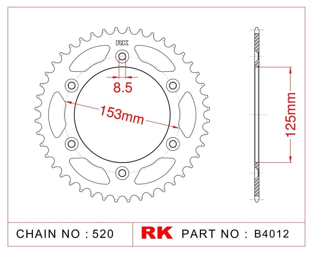 Yamaha YZ 250 F Rk Çelik Arka Dişli B4001-51