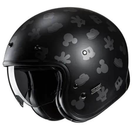 HJC V31 Disney Mickey MC5SF Yarım Motosiklet Kaskı Mat Siyah