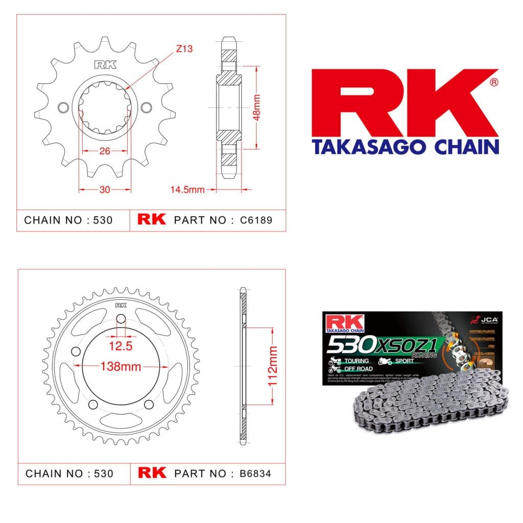Honda CBR 1100 XX Rk X-ring Zincir Dişli Set 530 XSO-17/44T