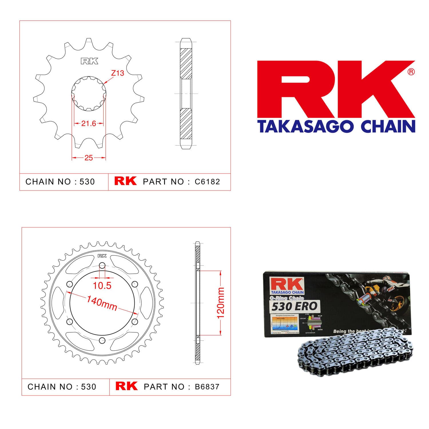 Kawasaki VN 800 Rk Zincir Dişli Set 530 ERO O-Ring 17/42T