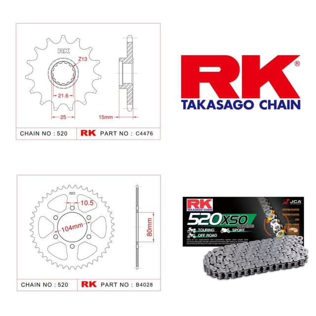 Kawasaki ZX-6 R Rk X-ring Zincir Dişli Set 520 XSO-15/43T