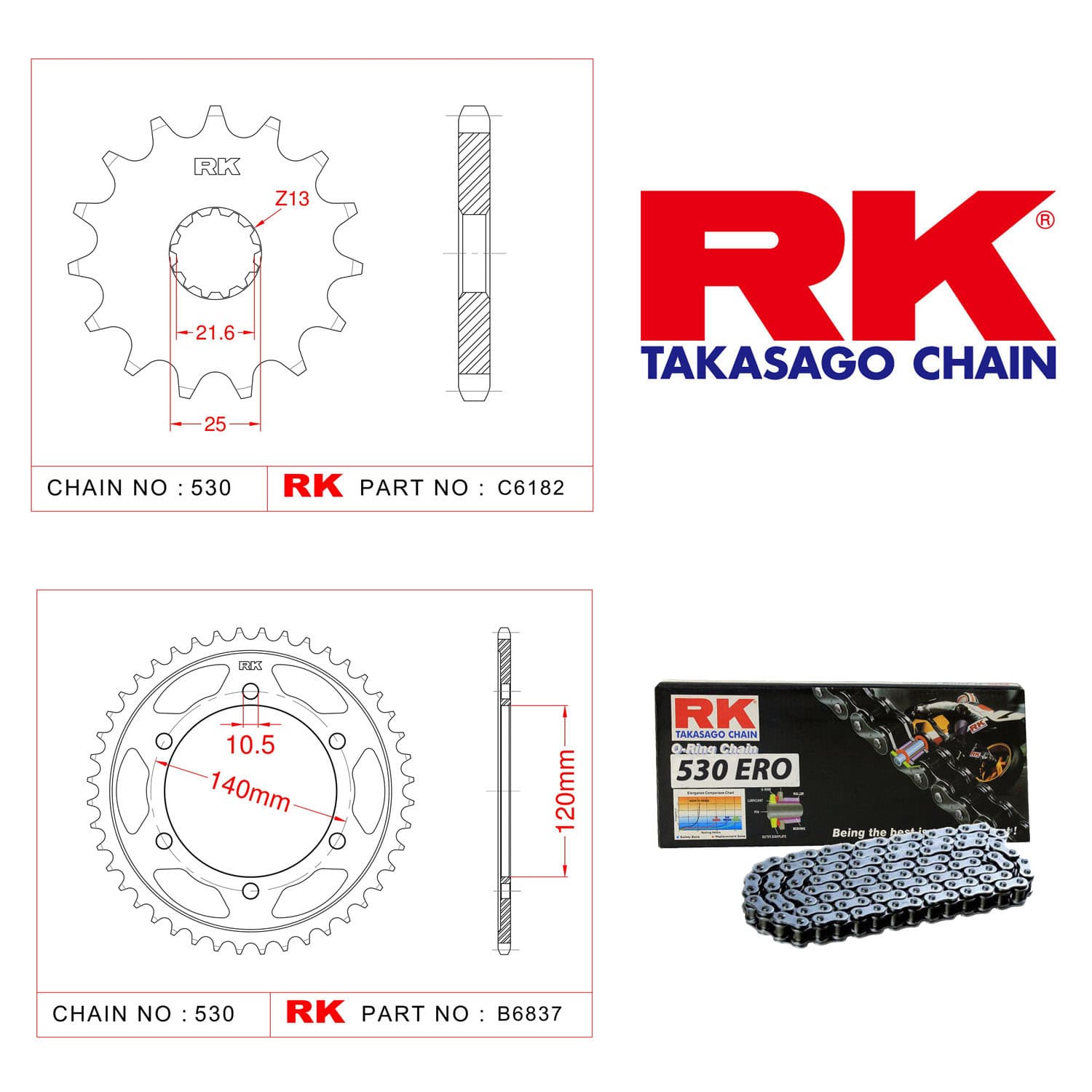 Kawasaki VN 800 CLASSIC Rk Zincir Dişli Set 530 ERO O-Ring 17/42T
