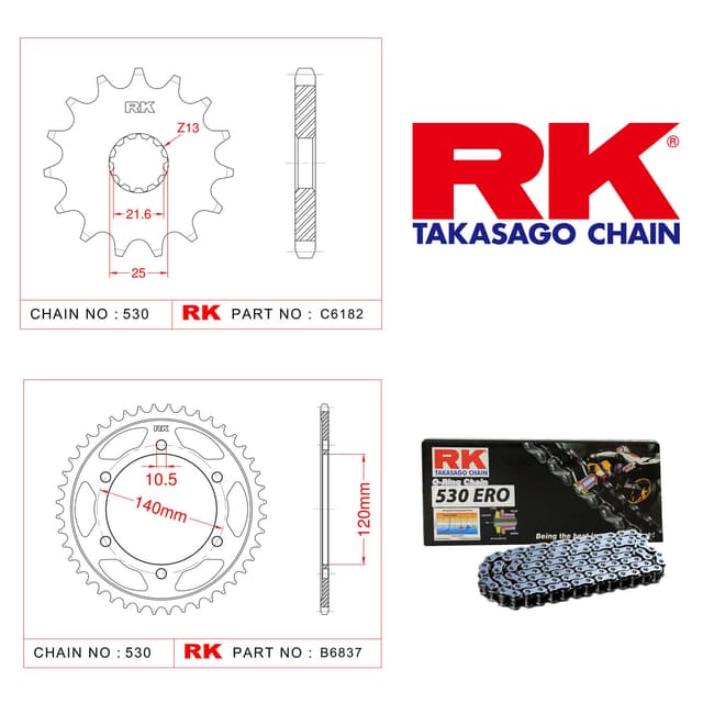 Kawasaki VN 800 CLASSIC Rk Zincir Dişli Set 530 ERO O-Ring 17/42T