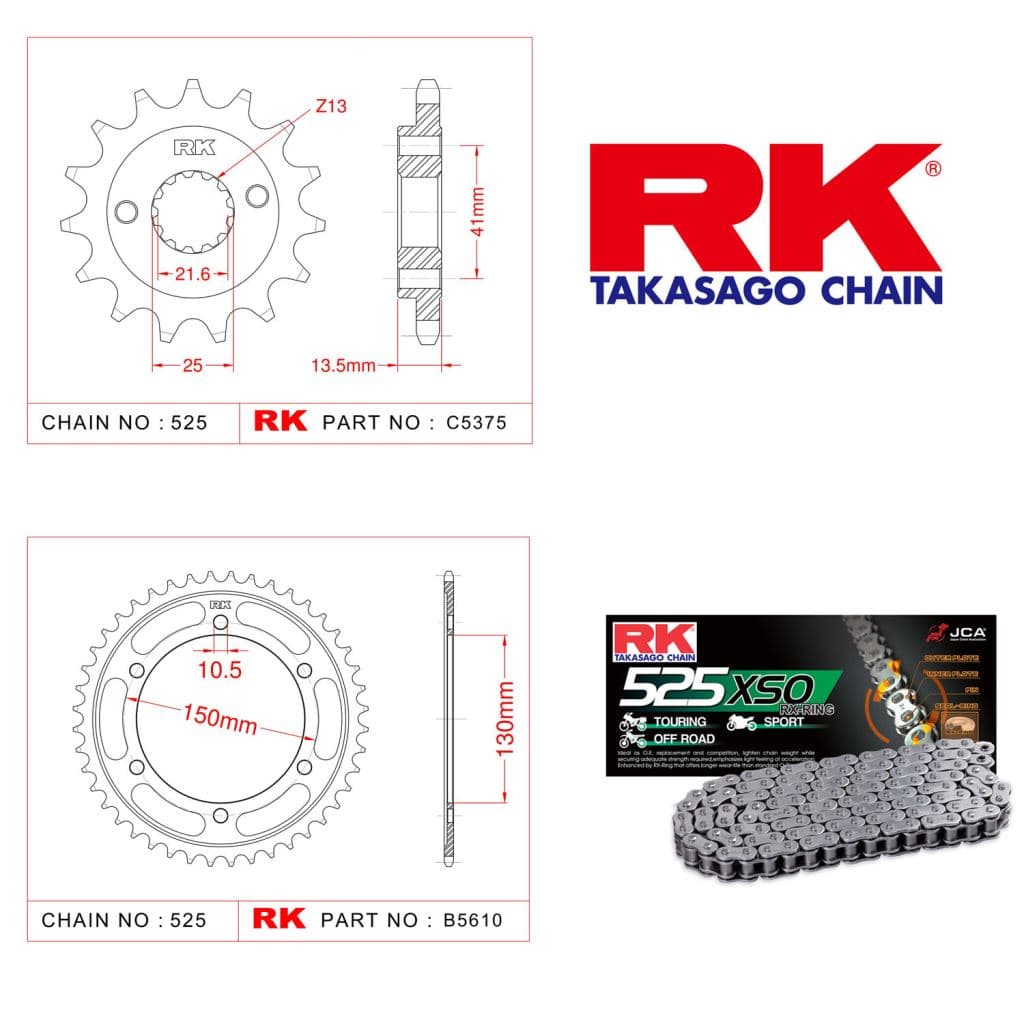 Honda XL 650 V TRANSALP Rk X-ring Zincir Dişli Set 525 XSO-15/48T