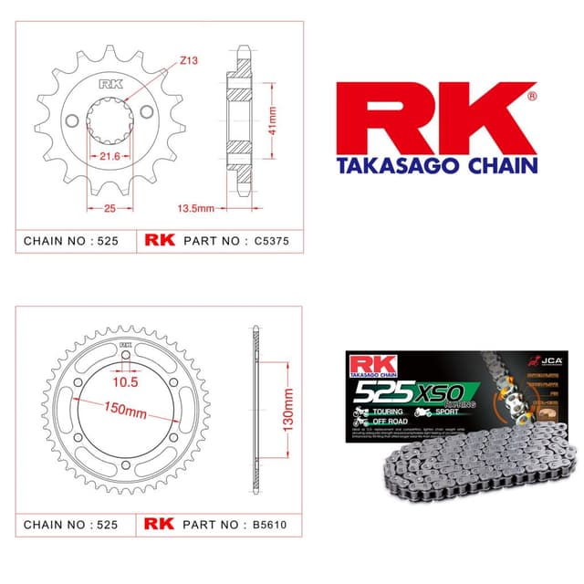 Honda XL 650 V TRANSALP Rk X-ring Zincir Dişli Set 525 XSO-15/48T