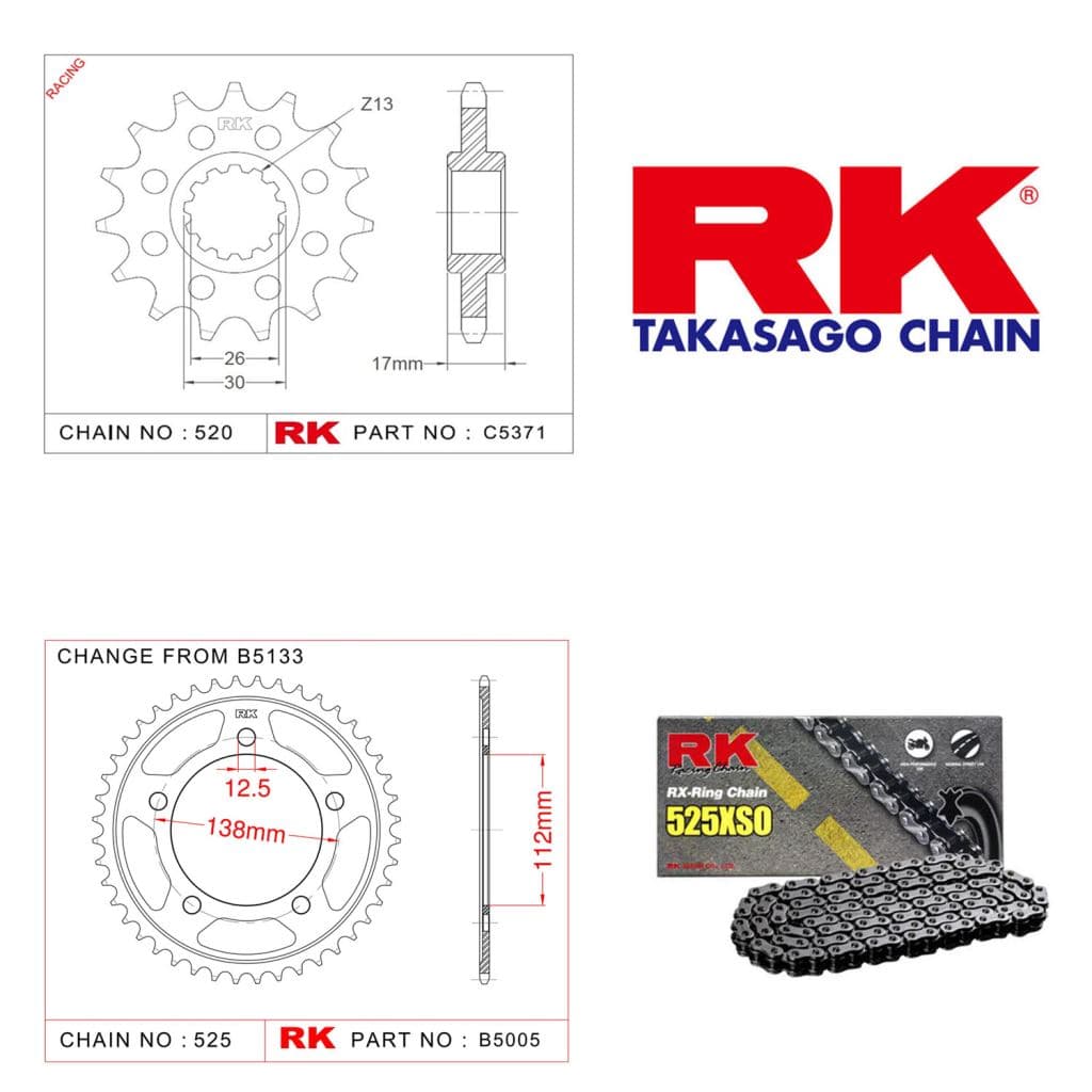 Honda CBF 600 S ABS Rk Zincir Dişli Set 525 XSO X-Ring 16/42T
