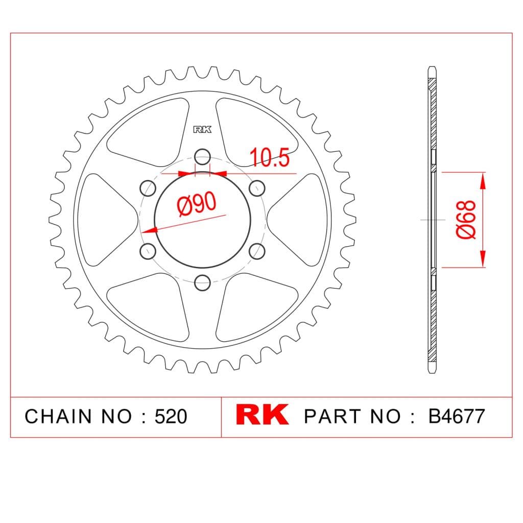 Honda CB 250 R RK Çelik Arka Dişli B4677-36