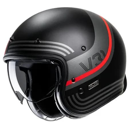 HJC V31 Byron MC1SF Yarım Motosiklet Kaskı Mat Siyah Kırmızı