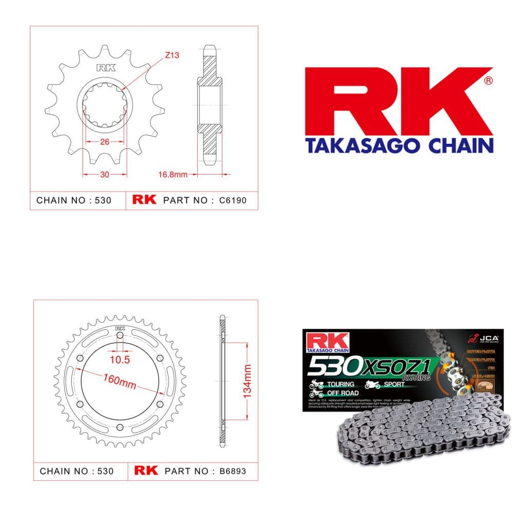 Honda CBR 1000 RR Rk X-Ring Zincir Gb 530 Xso 116L - görsel 4