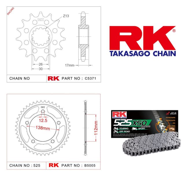 Honda XL 1000 V VARADERO Rk X-ring Zincir Dişli Set 525 XSO-16/47T