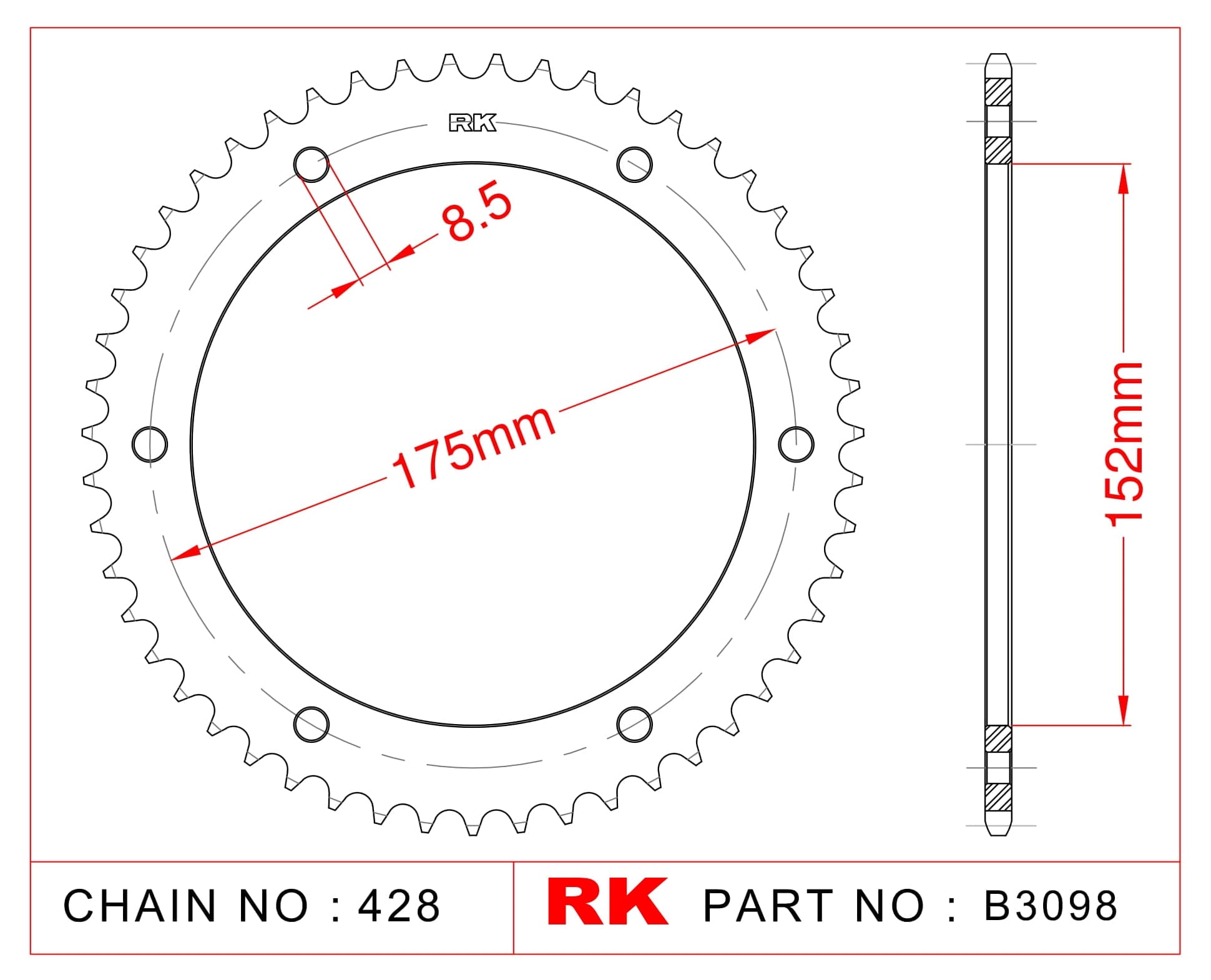 Yamaha WR 125 X RK Çelik Ön Dişli C3031-14 - görsel 4