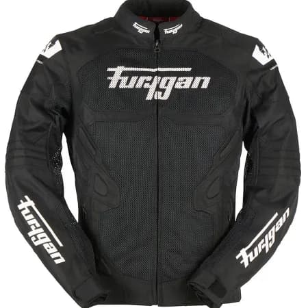 Furygan Atom Vented Evo Yazlık Motosiklet Ceketi Siyah Beyaz