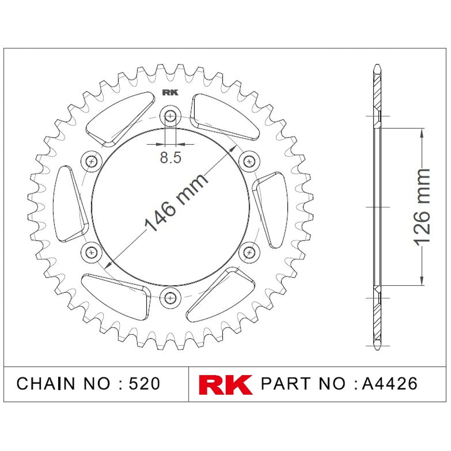 Suzuki RM 125 RK Aluminyum Arka Dişli A4426-51-1A