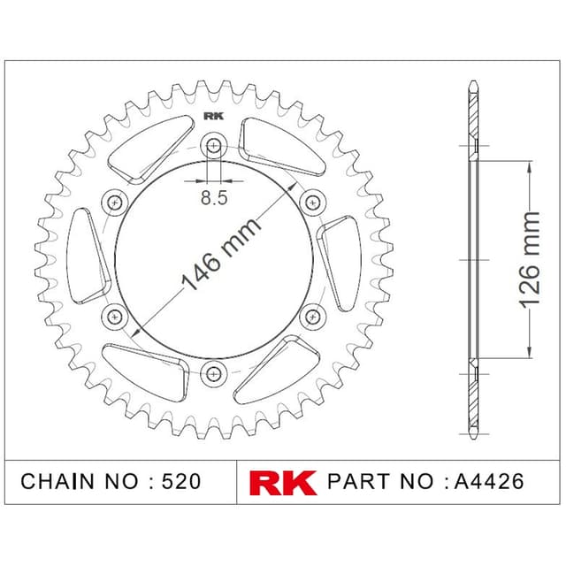 Suzuki RM 125 RK Aluminyum Arka Dişli A4426-51-1A