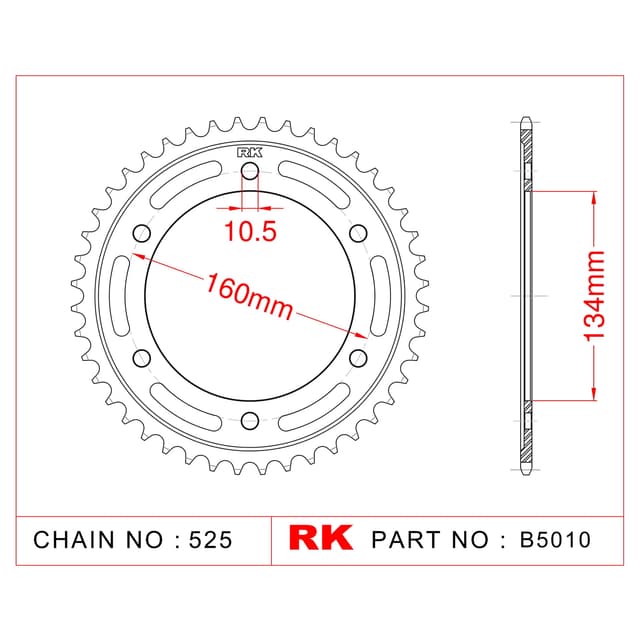 Honda CBR 600 RR RK Çelik Arka Dişli B5010-41