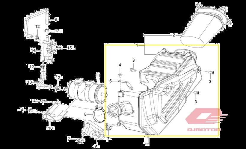 Qj Srk 125 R Hava Filtresi Komple