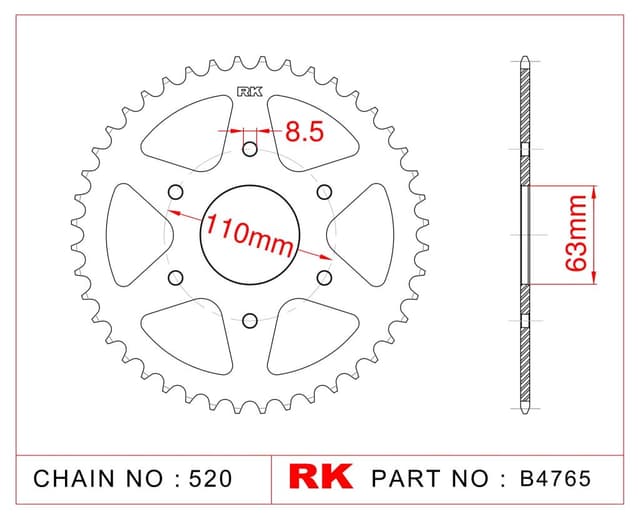 Ktm DUKE 200 RK Çelik Arka Dişli  B4765-42