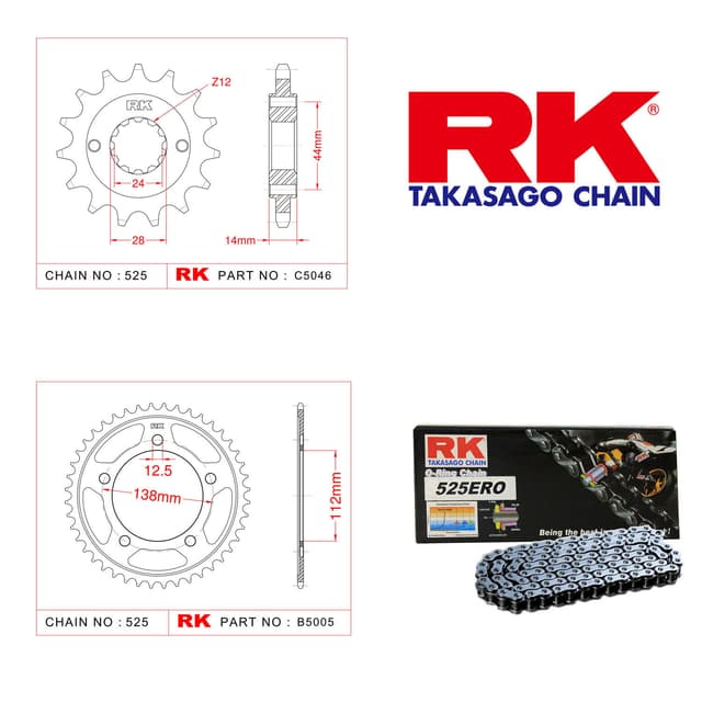 Honda VT 750 C SHADOW Rk Zincir Dişli Set 525 ERO O-Ring 17/41T