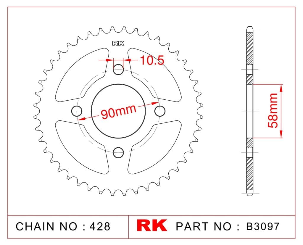 Honda CB 125 F RK Arka Dişli B3097-44 - görsel 4