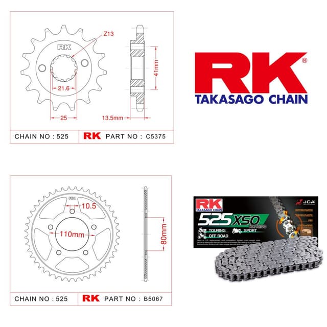Honda VT 600 SHADOW Rk X-ring Zincir Dişli Set 525 XSO-16/44T