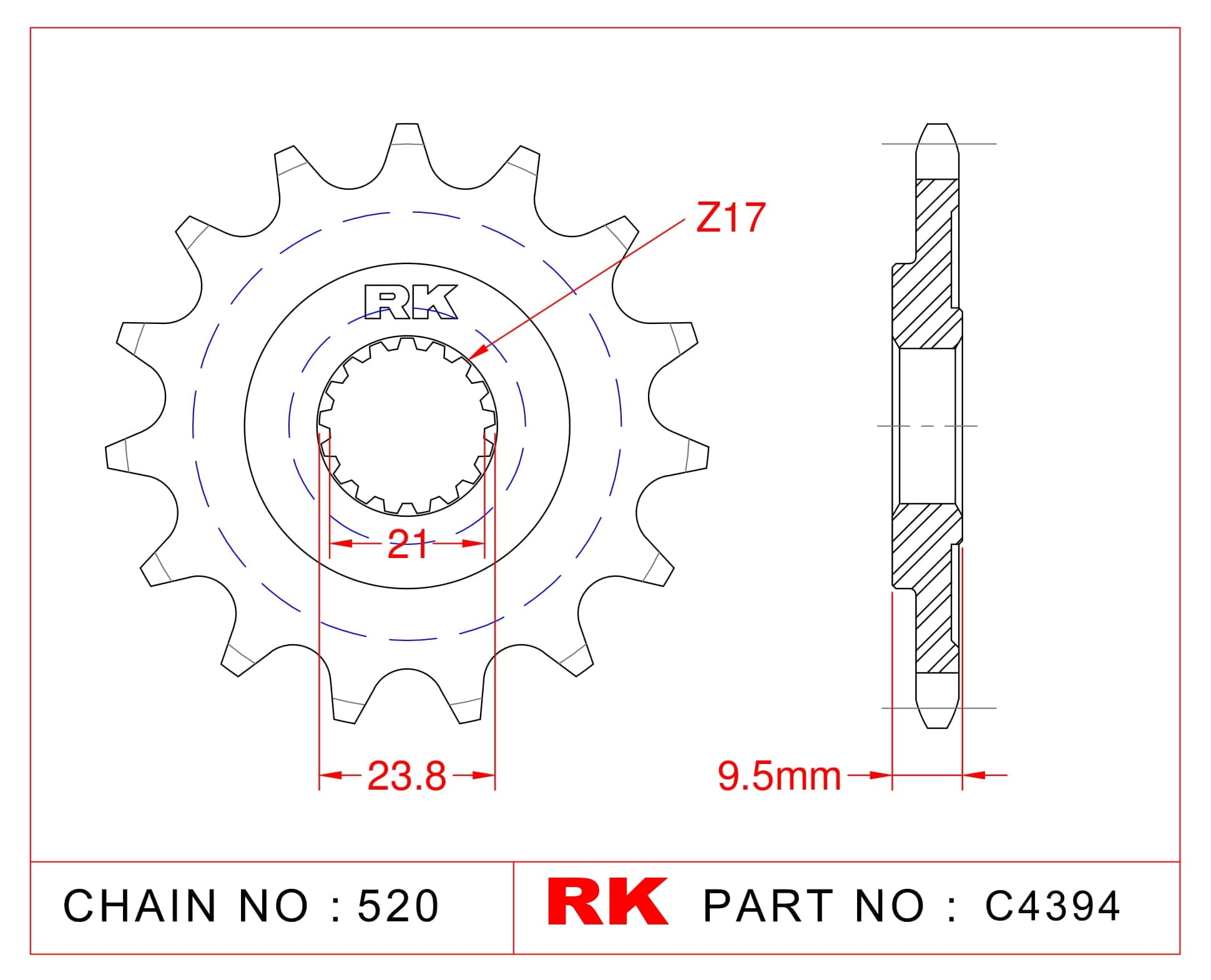 Honda CRF 450 R RK Çelik Ön Dişli C4394-13