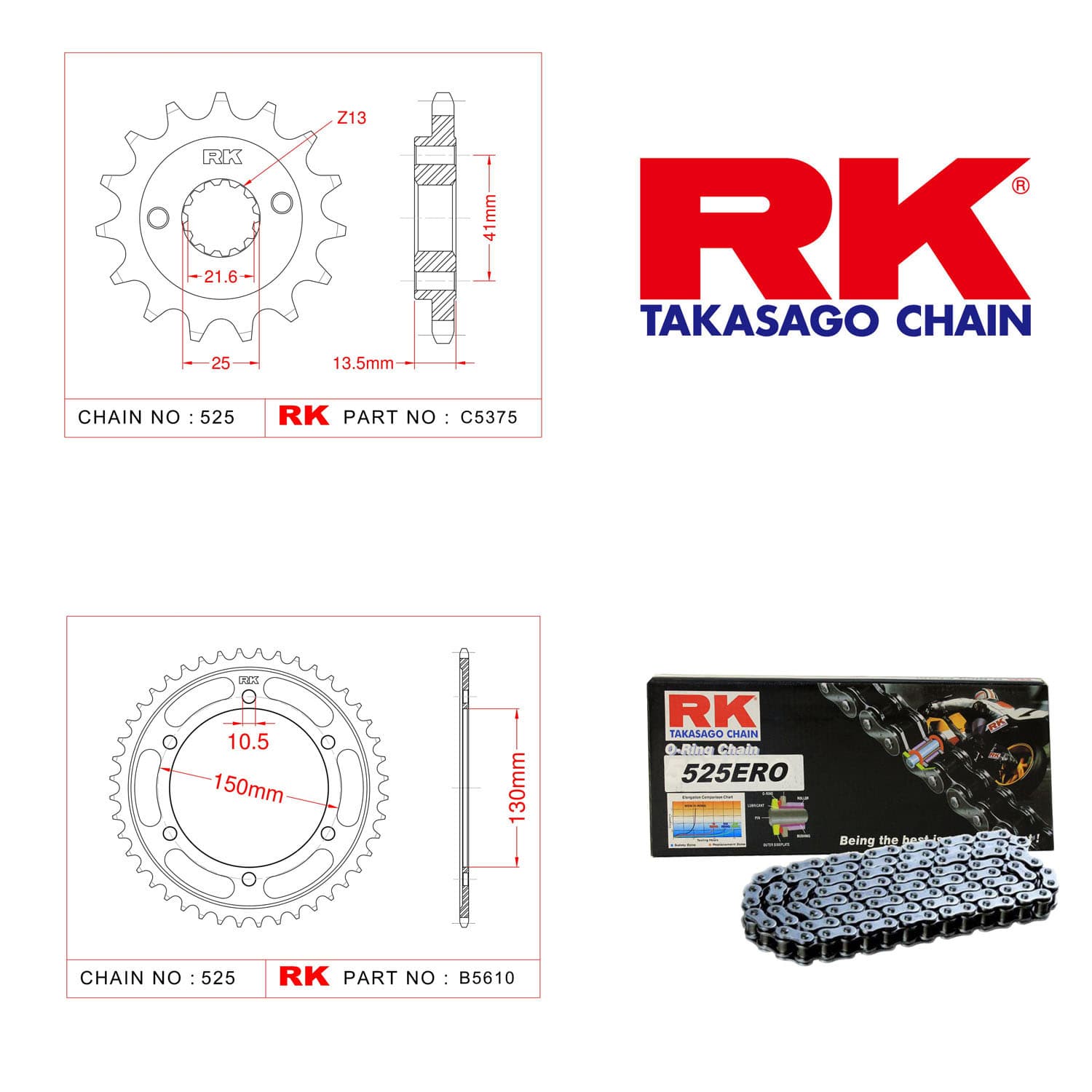 Honda XL 700 V TRANSALP Rk Zincir Dişli Set 525 ERO O-Ring 15/47T