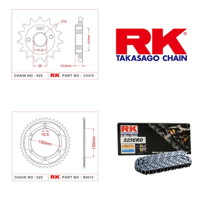 Honda XL 700 V TRANSALP Rk Zincir Dişli Set 525 ERO O-Ring 15/47T