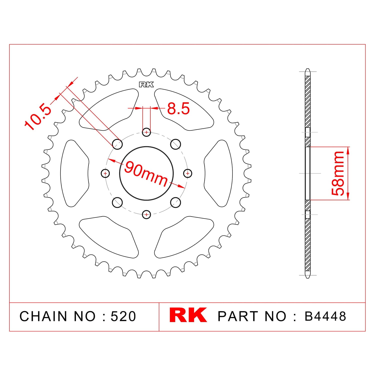 Ktm DUKE 200 RK Çelik Arka Dişli B4448-42