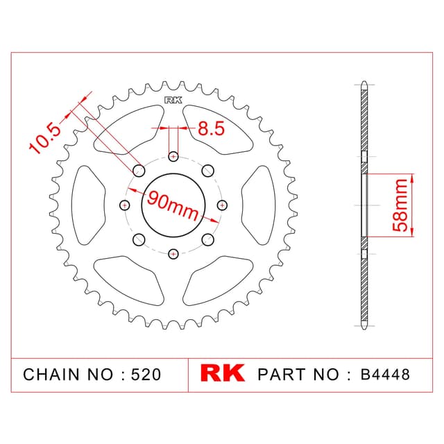 Ktm DUKE 200 RK Çelik Arka Dişli B4448-42