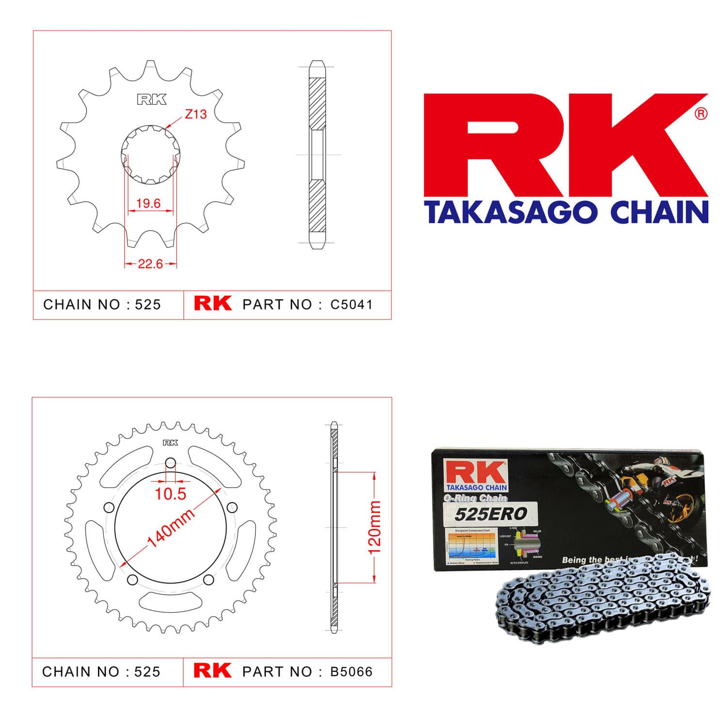 Suzuki GSX-R 600 Rk Zincir Dişli Set 525 ERO O-Ring 16/43T