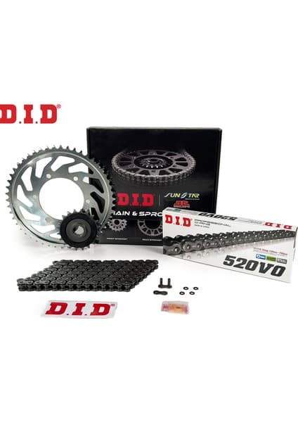 DID Dıd Zincir Dişli Seti Kawasakı Zx-6r Nınja (636 Cc) (2013-2020) / Zincir : DID-520 ORING-112 / Dişli: Jt (16T-43T)